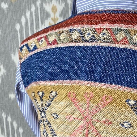 Ralph Lauren Southwest Multi Linen Fringe Vest - Picture 5 of 16